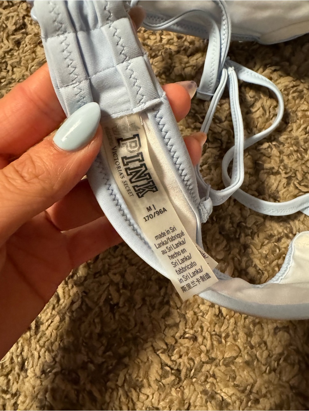 PINK Victoria's Secret Pale Blue Underwire Bikini Top - Picture 3 of 3